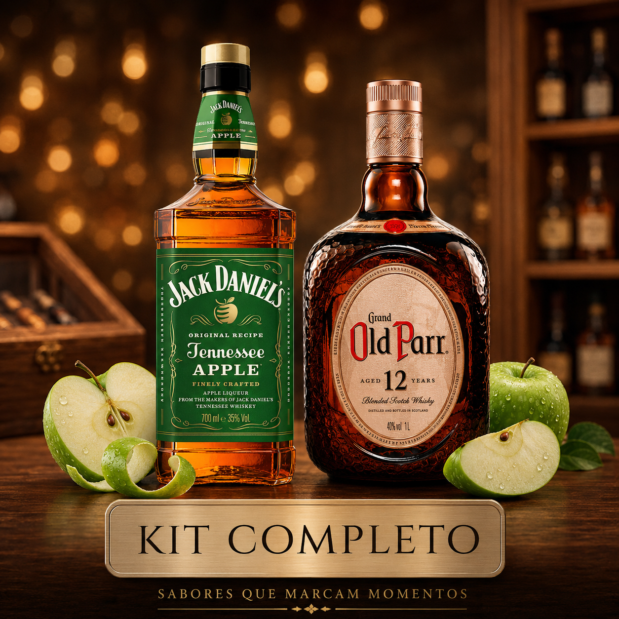 Kit Jack Daniel's Apple e Old Parr 12 anos por R$ 222,90